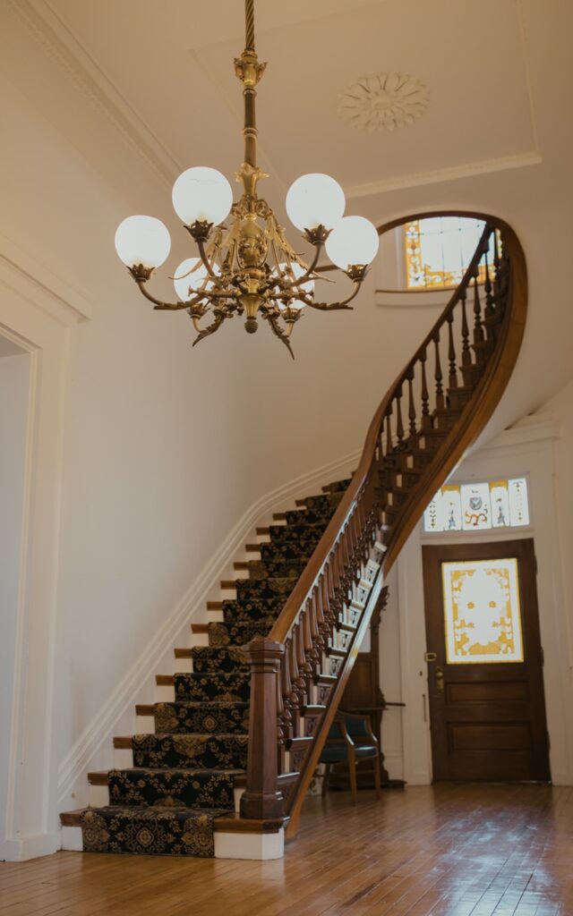 Grand staircase at Taylor Mansion in Newport KY